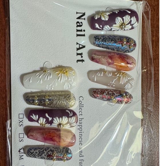 Press On Nails Nail Art Designs False Nail Tips Full Cover Manicure - Picture 1 of 1